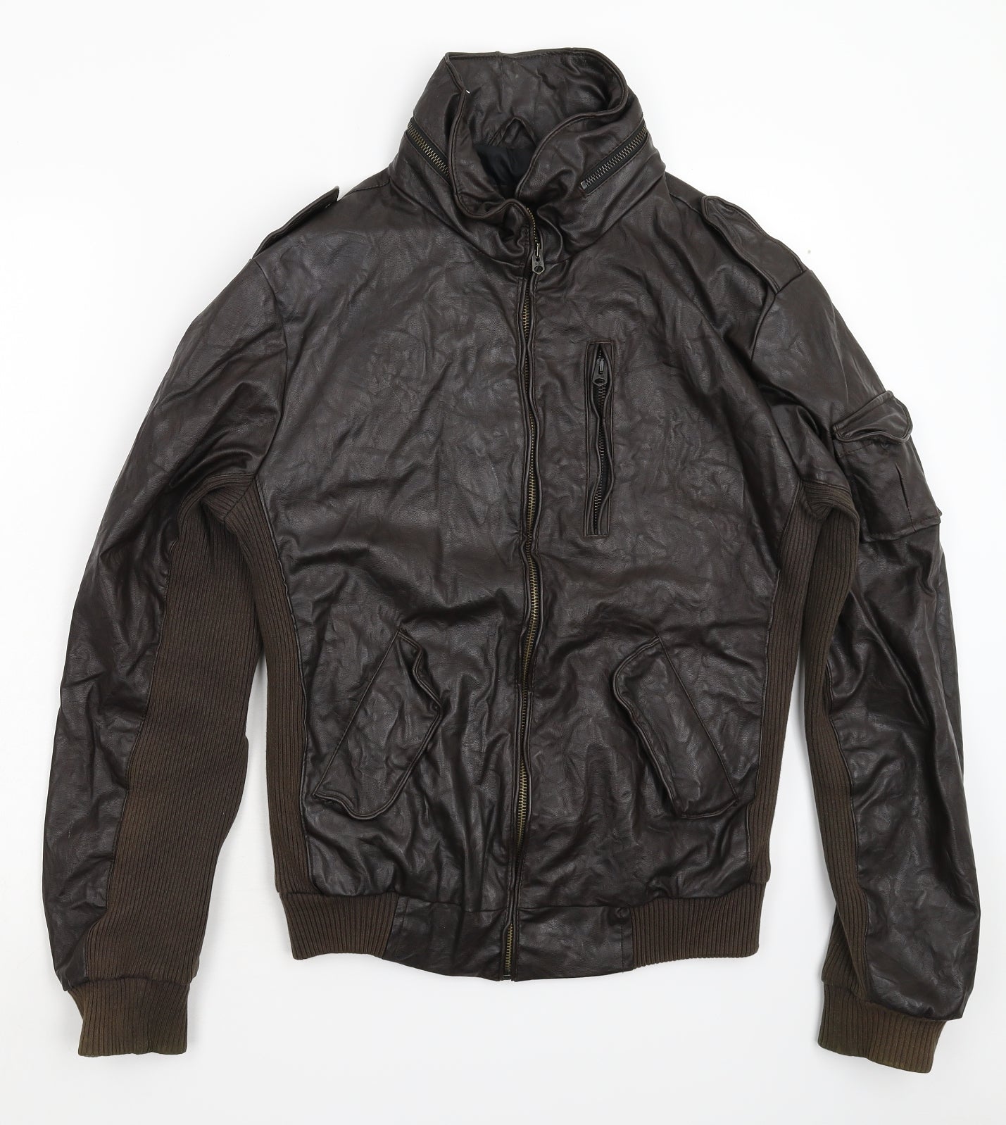 Zara Mens Brown   Jacket  Size M  - Faux Leather