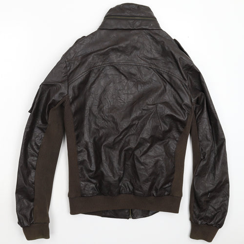 Zara Mens Brown   Jacket  Size M  - Faux Leather