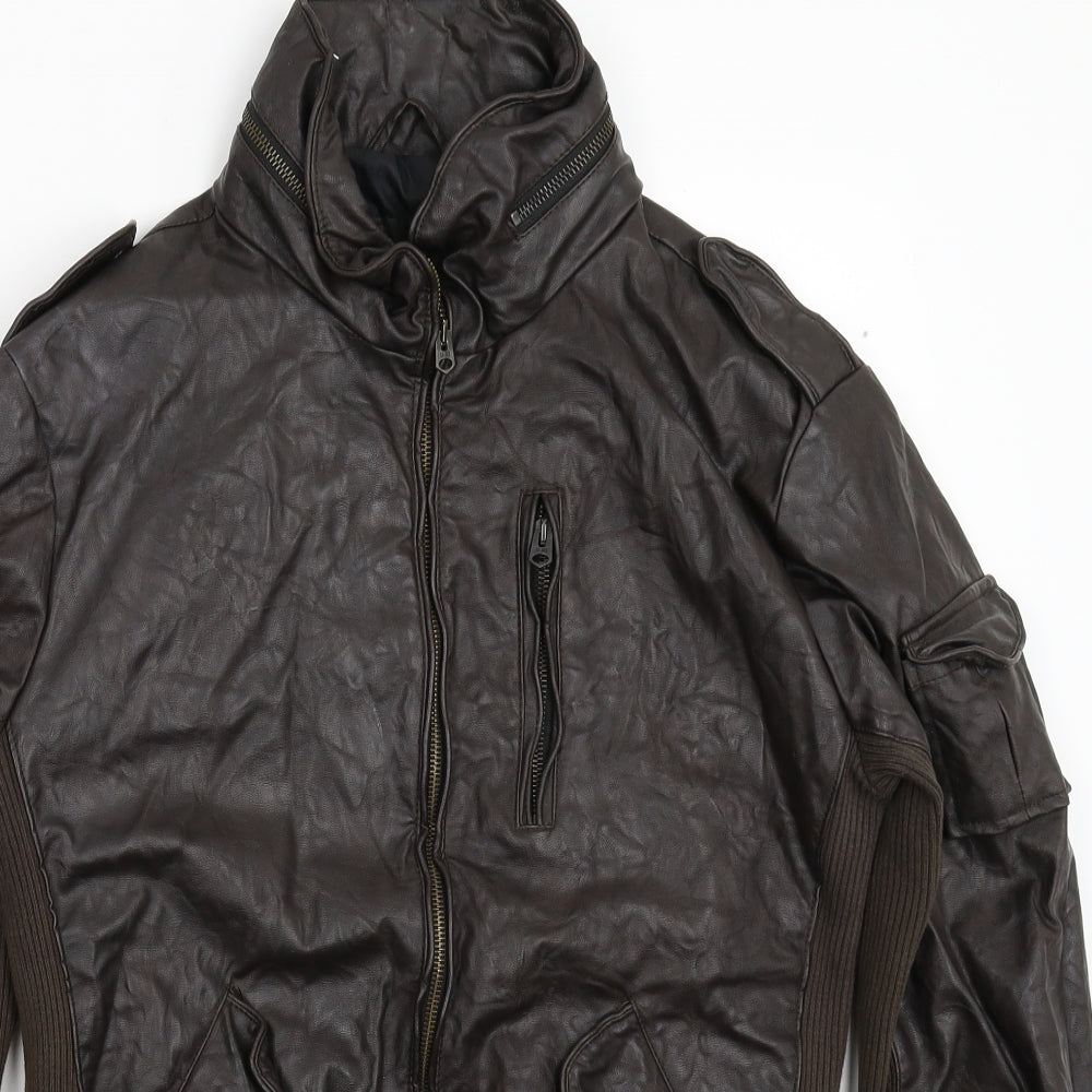 Zara Mens Brown   Jacket  Size M  - Faux Leather
