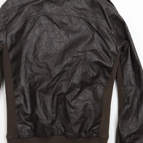 Zara Mens Brown   Jacket  Size M  - Faux Leather