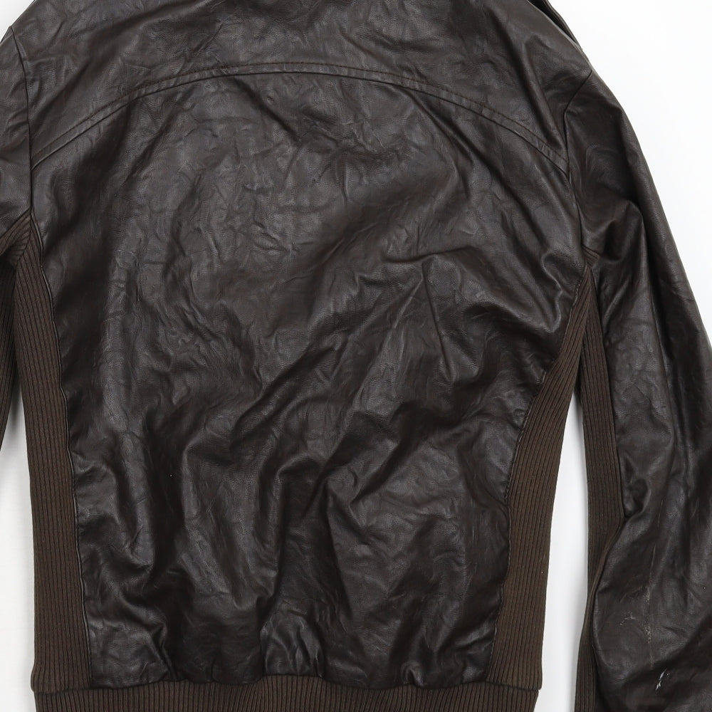 Zara Mens Brown   Jacket  Size M  - Faux Leather