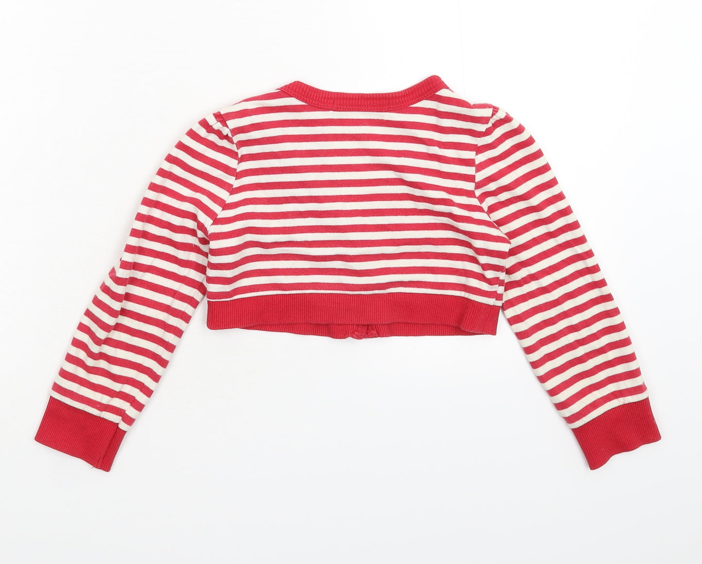 George Girls Red Striped  Cardigan Jumper Size 5-6 Years