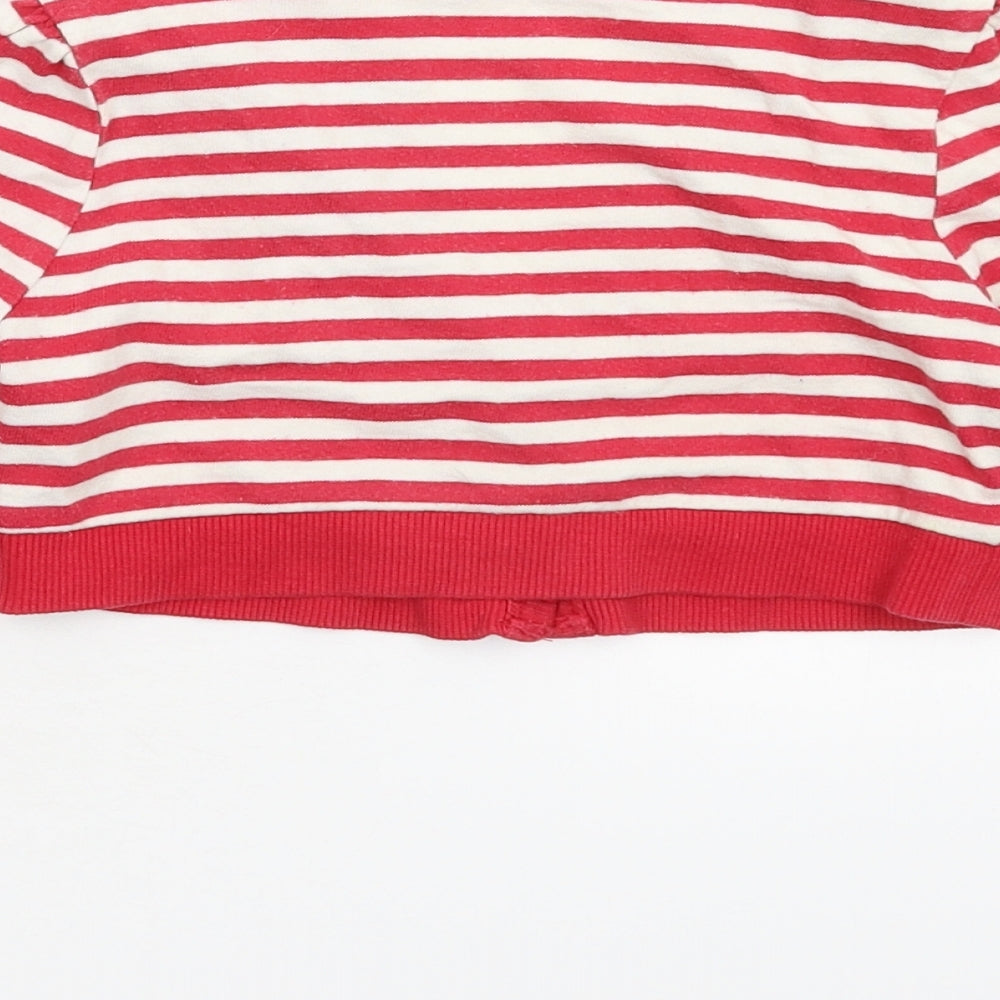 George Girls Red Striped  Cardigan Jumper Size 5-6 Years