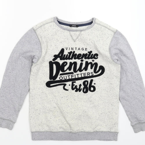 George Boys Grey   Pullover Sweatshirt Size 10-11 Years
