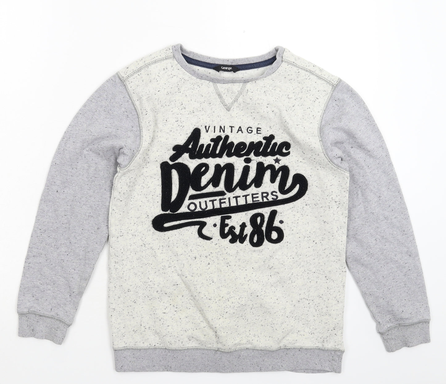 George Boys Grey   Pullover Sweatshirt Size 10-11 Years