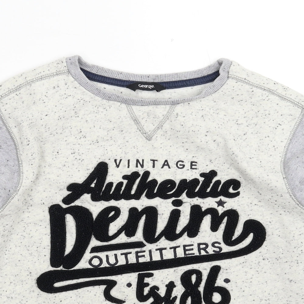 George Boys Grey   Pullover Sweatshirt Size 10-11 Years