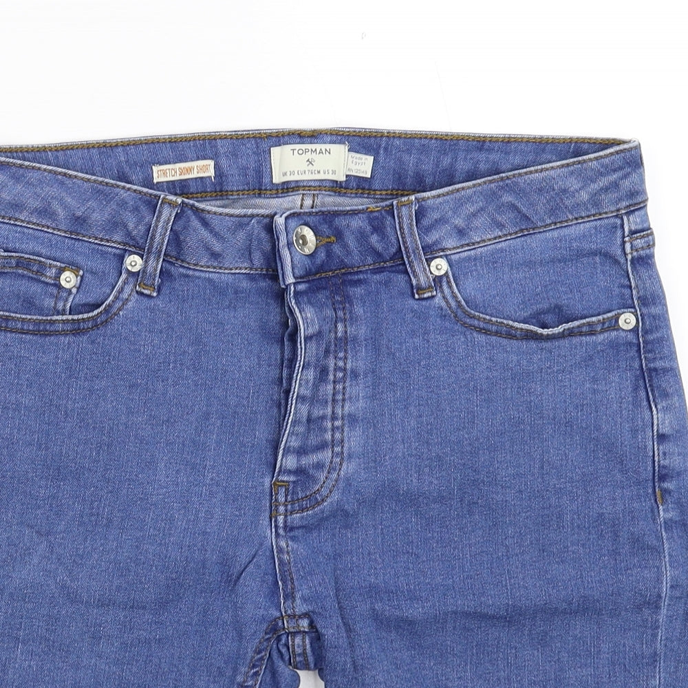 Topman Mens Blue  Denim Bermuda Shorts Size 30