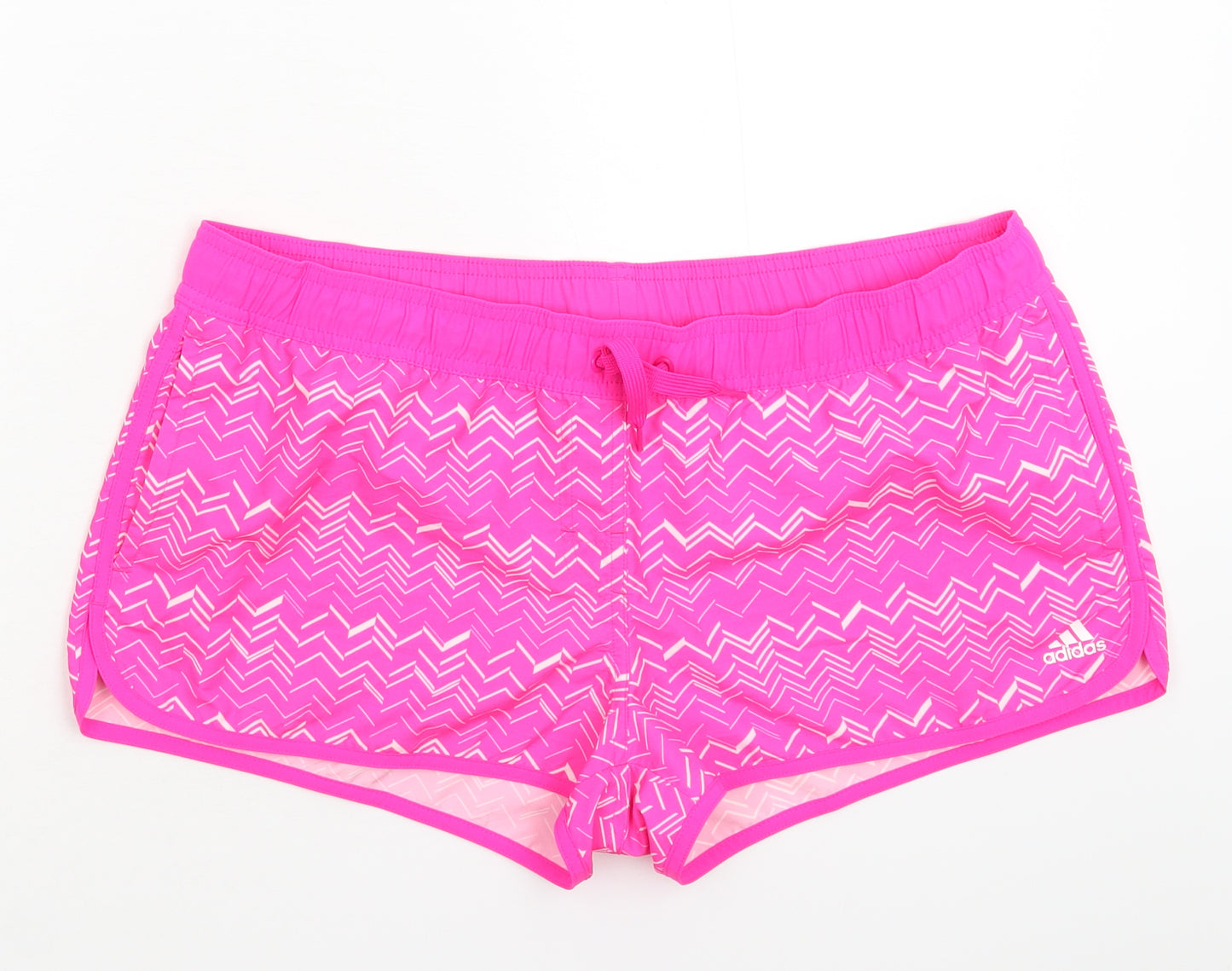 adidas Womens Pink Geometric  Hot Pants Shorts Size 18