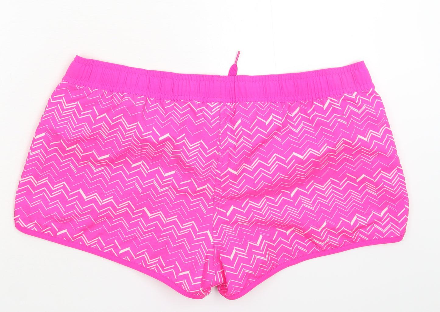 adidas Womens Pink Geometric  Hot Pants Shorts Size 18