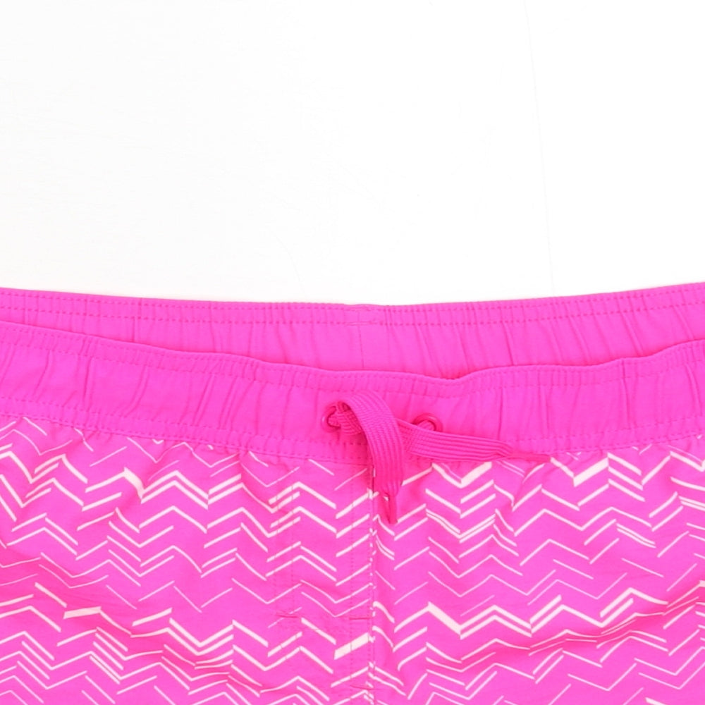 adidas Womens Pink Geometric  Hot Pants Shorts Size 18