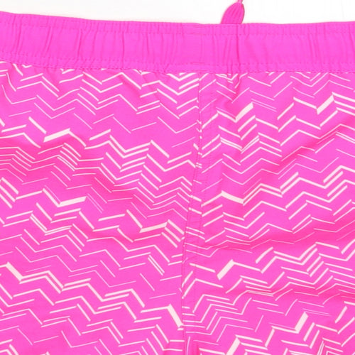 adidas Womens Pink Geometric  Hot Pants Shorts Size 18