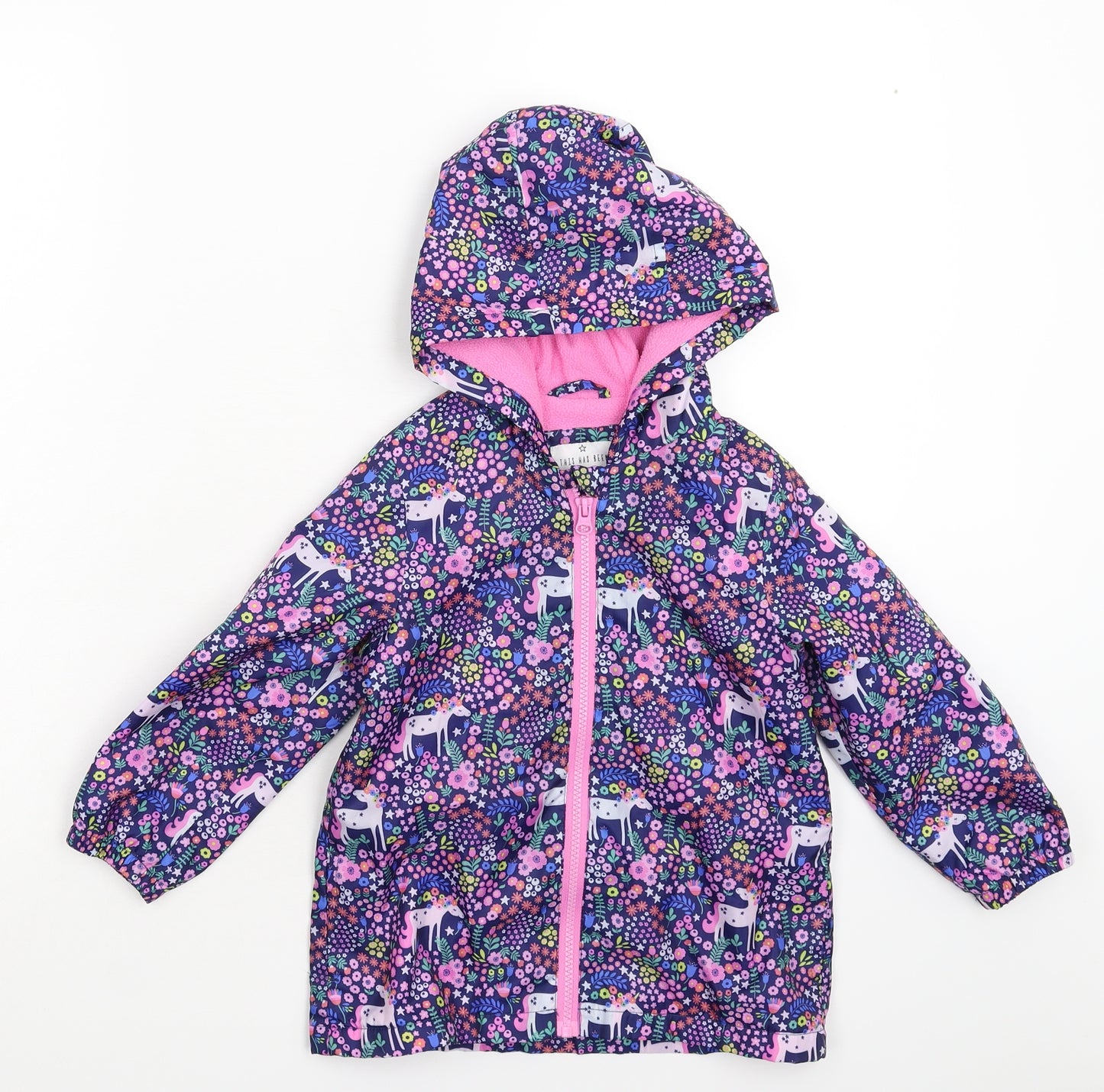Matalan Girls Multicoloured Floral  Rain Coat Coat Size 3-4 Years