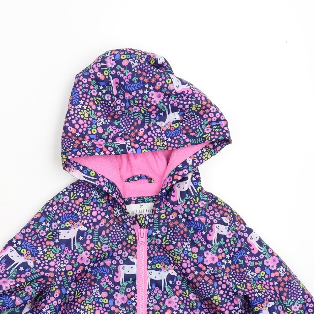 Matalan Girls Multicoloured Floral  Rain Coat Coat Size 3-4 Years