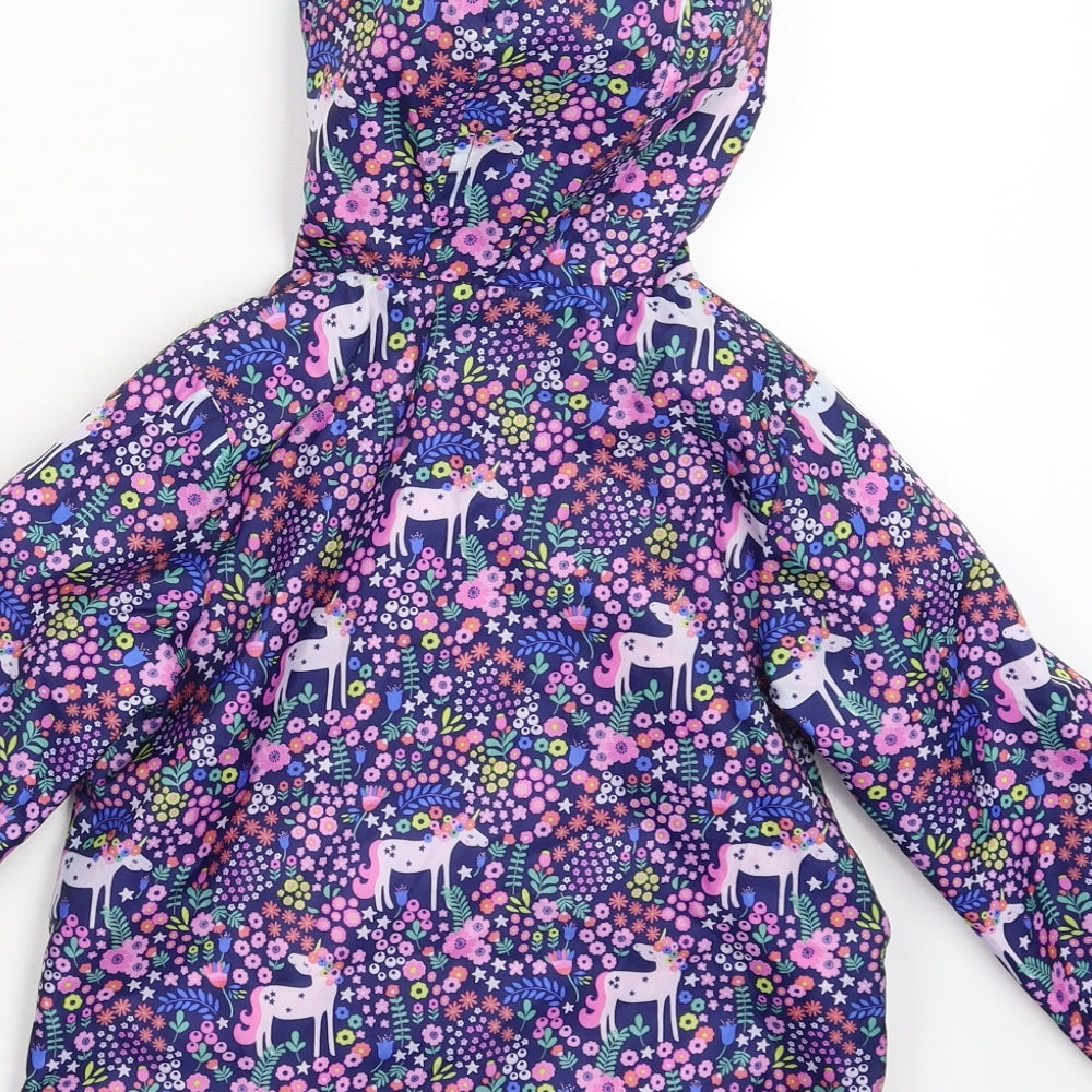 Matalan Girls Multicoloured Floral  Rain Coat Coat Size 3-4 Years