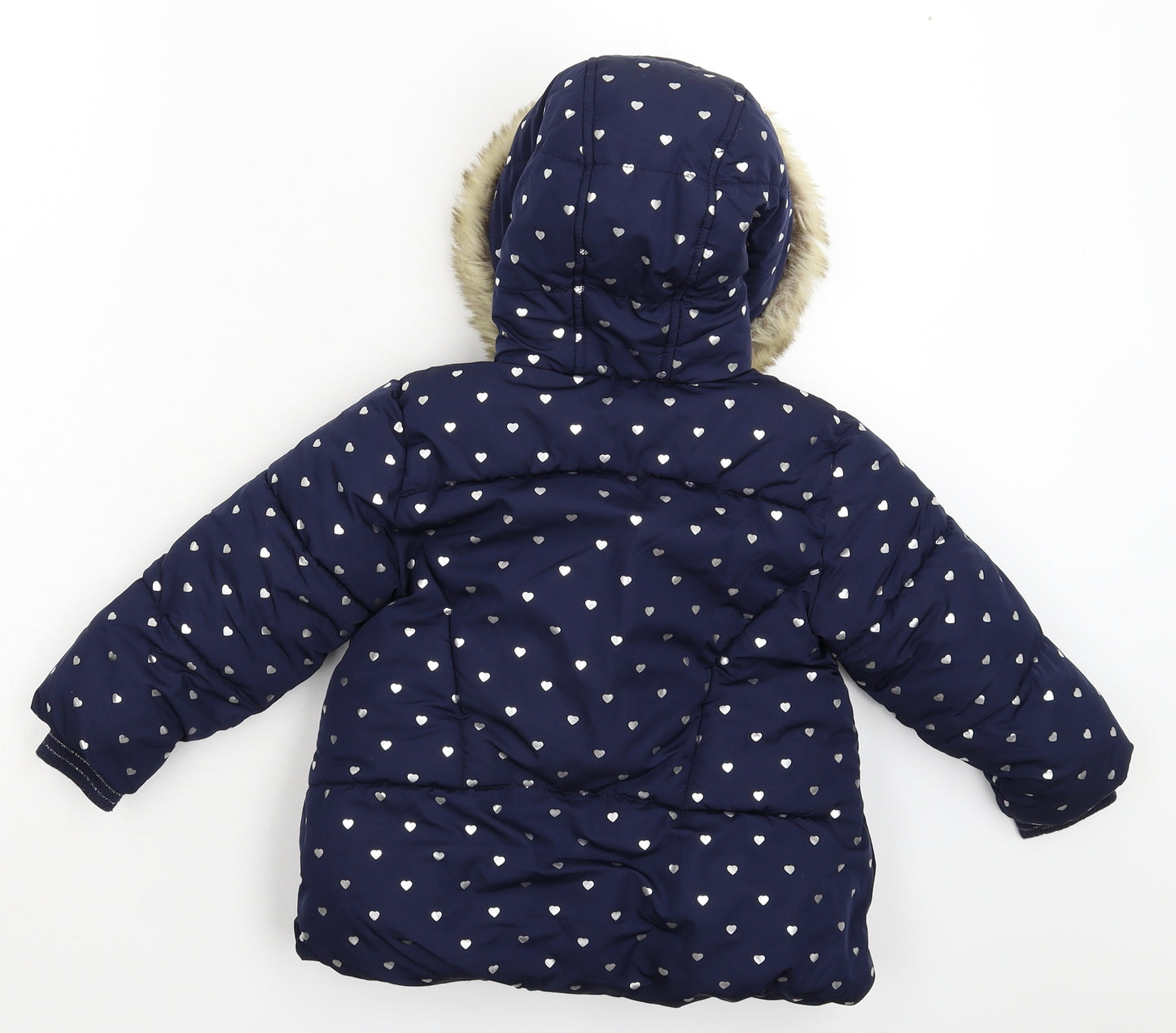Matalan Girls Blue   Parka Coat Size 3-4 Years
