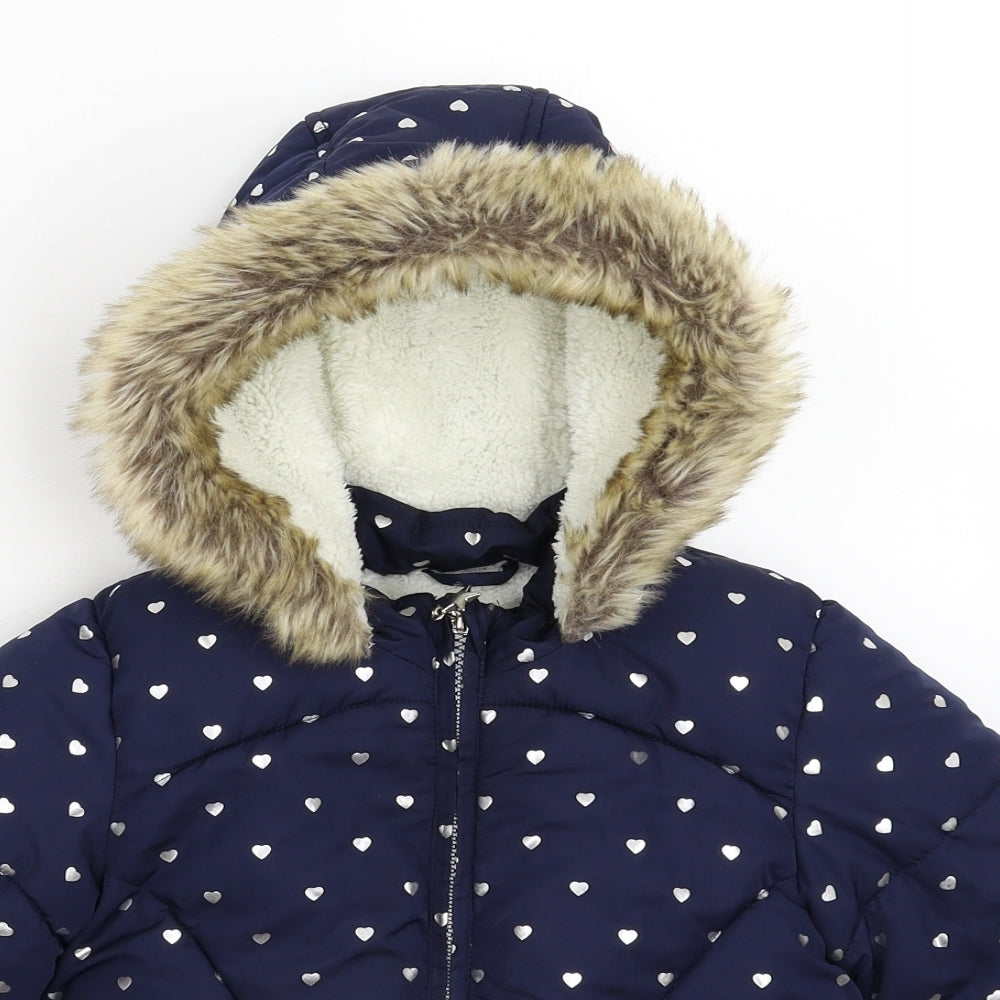 Matalan Girls Blue   Parka Coat Size 3-4 Years