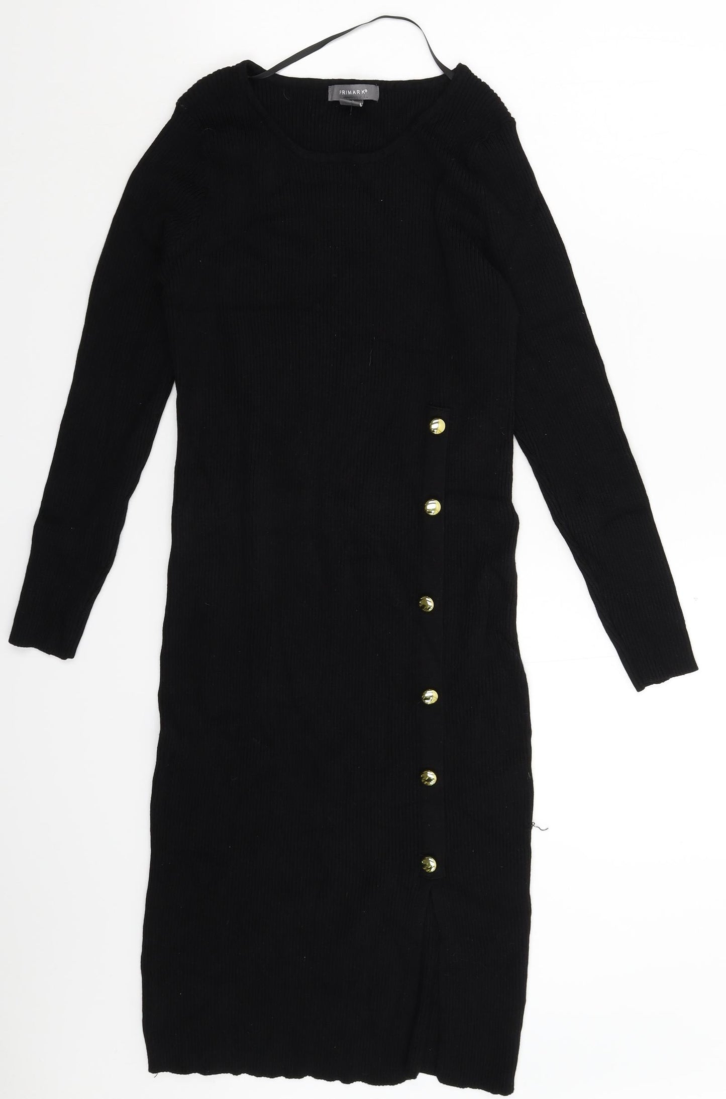 Primark Womens Black  Knit Jumper Dress  Size 16