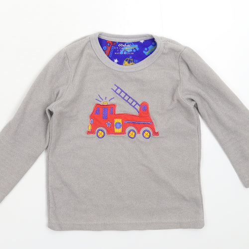 Rebel Girls Grey Solid Fleece Top Pyjama Top Size 3-4 Years