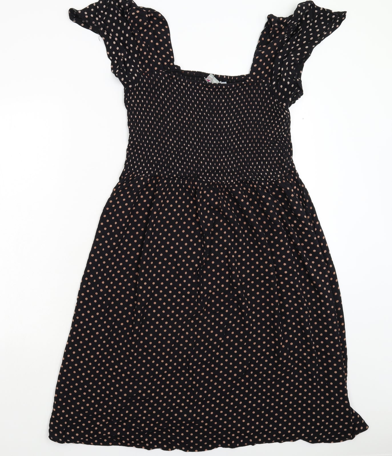 Dorothy Perkins Womens Black Polka Dot  Fit & Flare  Size 16