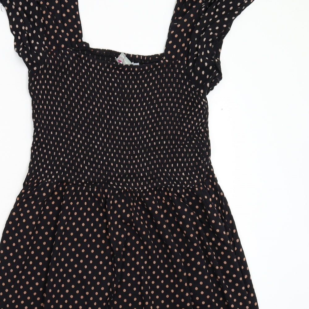 Dorothy Perkins Womens Black Polka Dot  Fit & Flare  Size 16