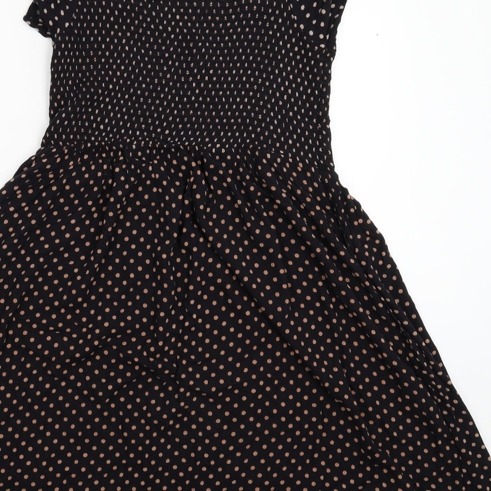 Dorothy Perkins Womens Black Polka Dot  Fit & Flare  Size 16