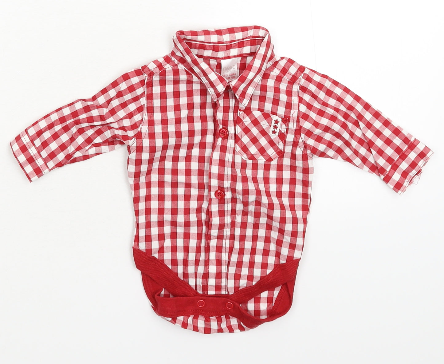 NEXT Baby Red Check  Babygrow One-Piece Size 0-3 Months