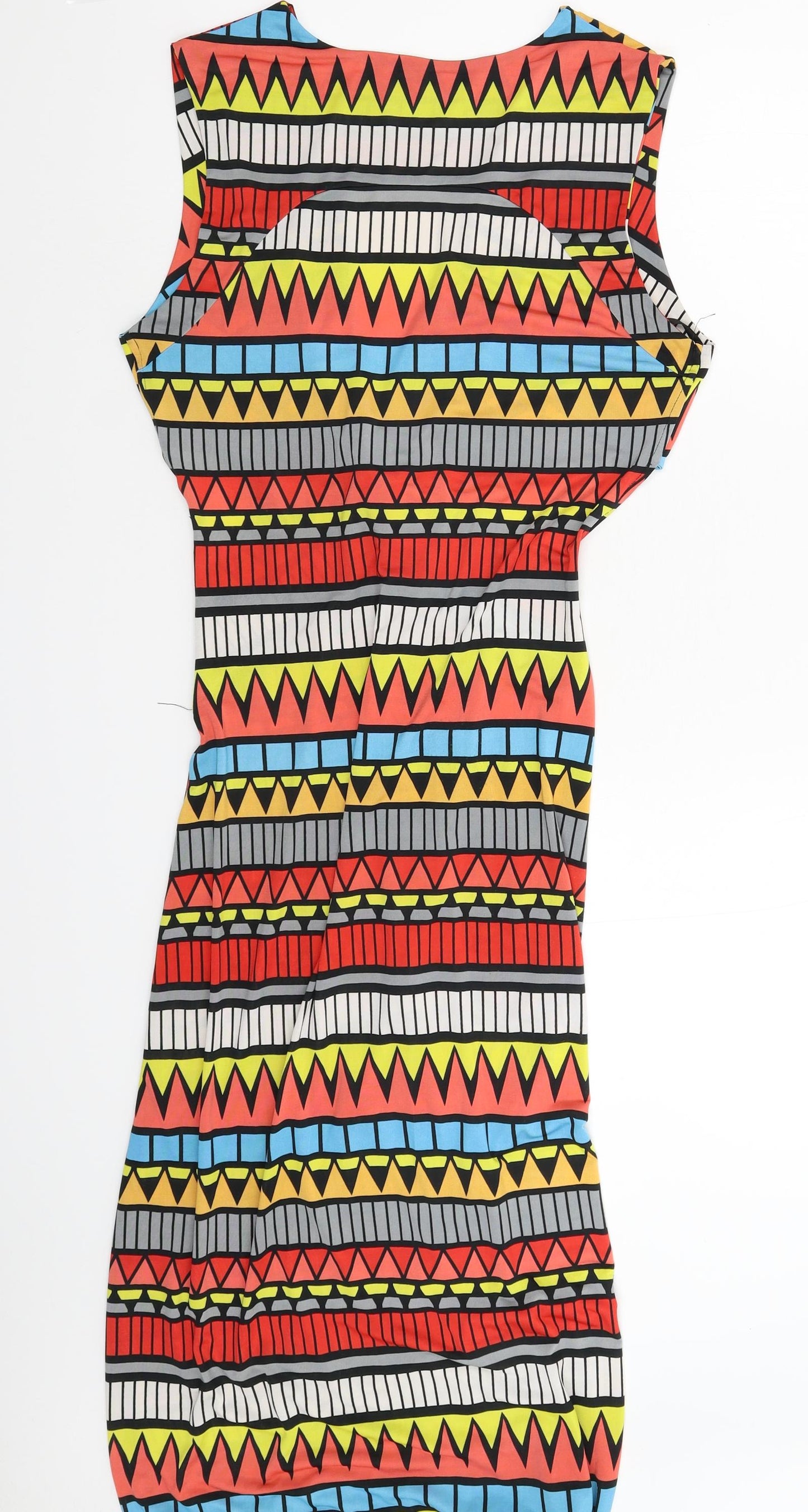 PARISIAN SIGNATURE Womens Multicoloured Geometric  Bodycon  Size 14