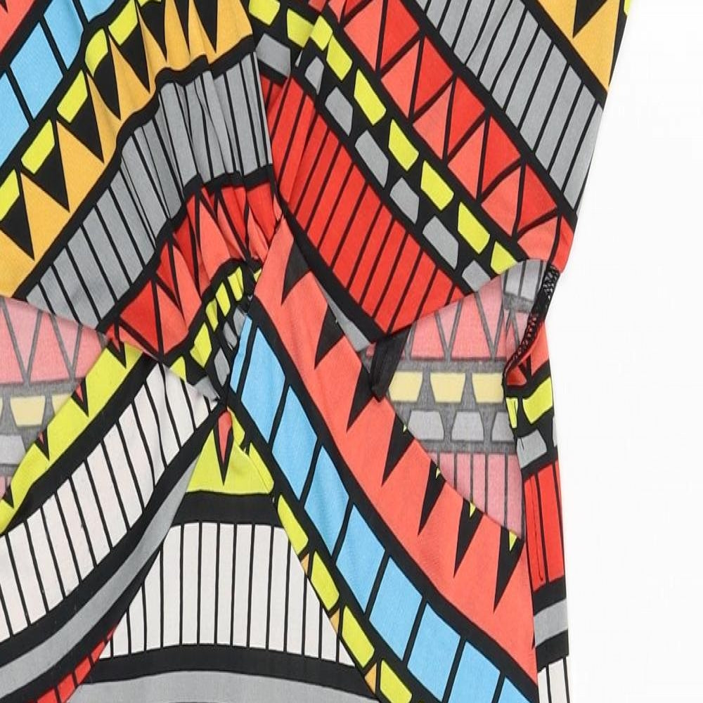 PARISIAN SIGNATURE Womens Multicoloured Geometric  Bodycon  Size 14