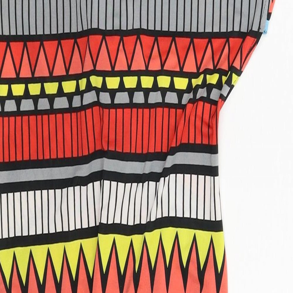 PARISIAN SIGNATURE Womens Multicoloured Geometric  Bodycon  Size 14