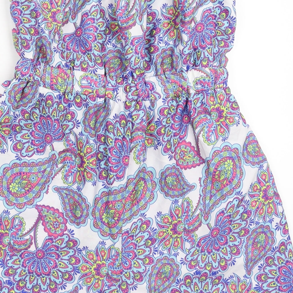 Be You Womens White Floral  Jumpsuit One-Piece Size 14 L3 in