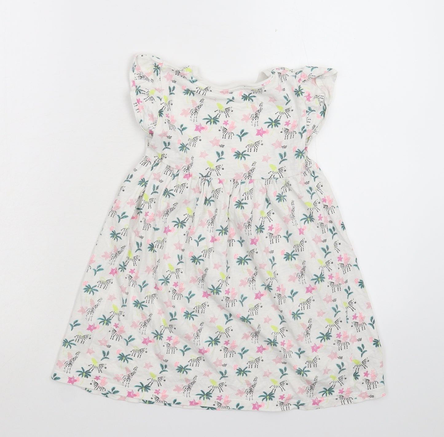 Matalan Girls White   Fit & Flare  Size 3-4 Years