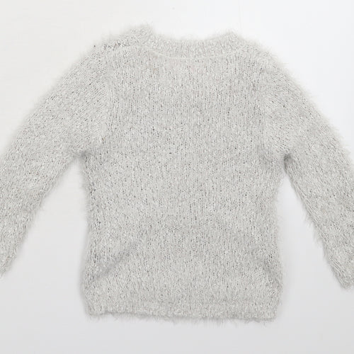 Harper Girls Grey  Knit Pullover Jumper Size 3-4 Years