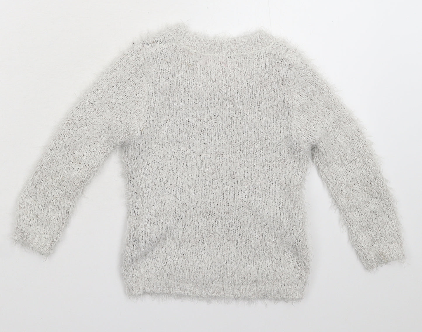 Harper Girls Grey  Knit Pullover Jumper Size 3-4 Years