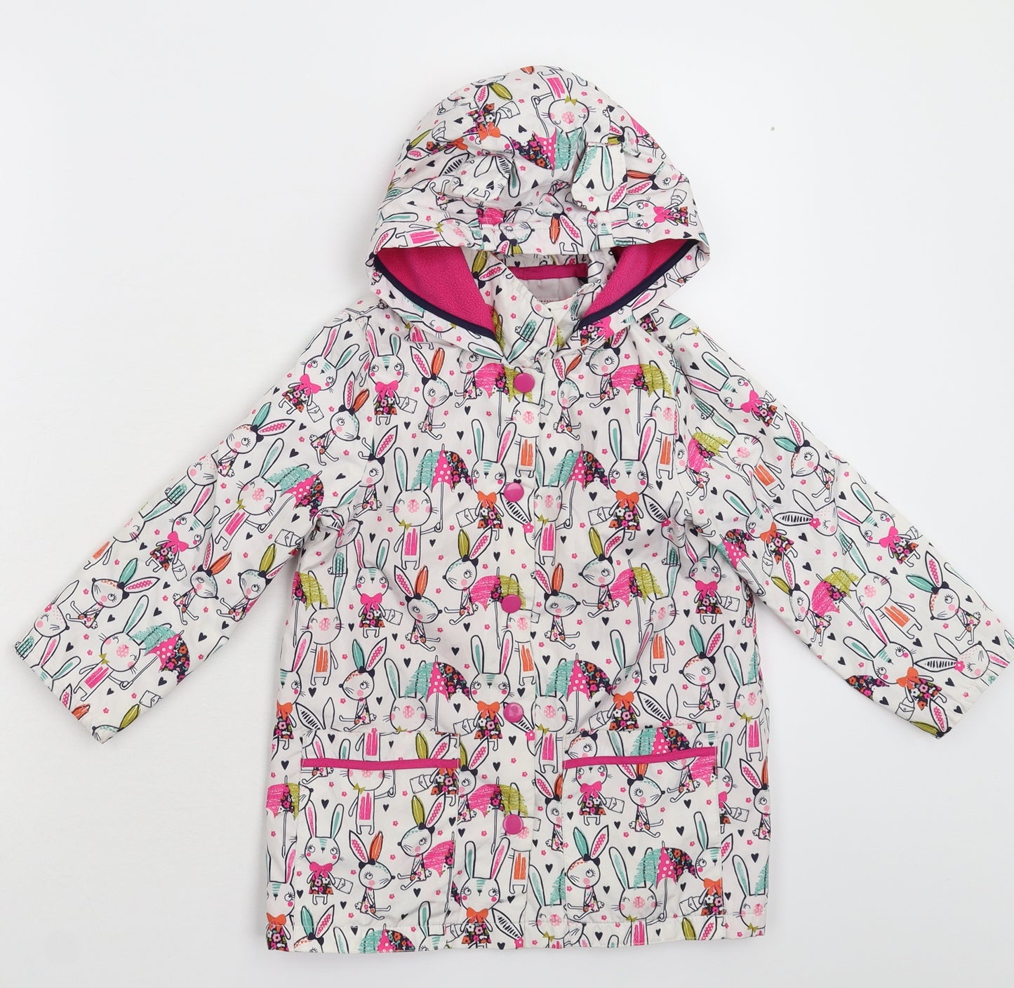 George Girls White   Rain Coat Coat Size 3-4 Years