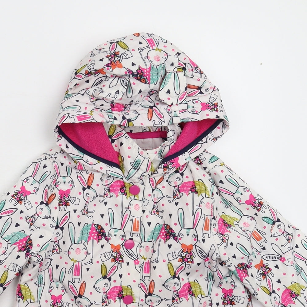 George Girls White   Rain Coat Coat Size 3-4 Years