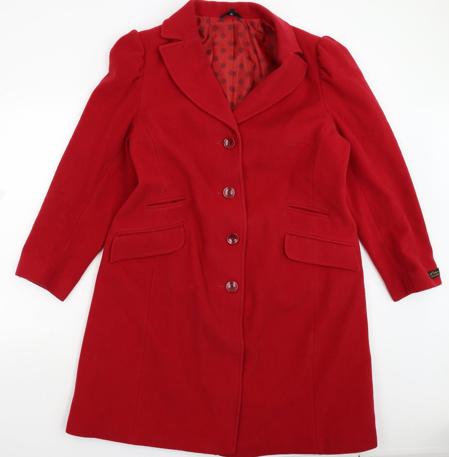 Marks and Spencer Womens Red   Overcoat Coat Size 20