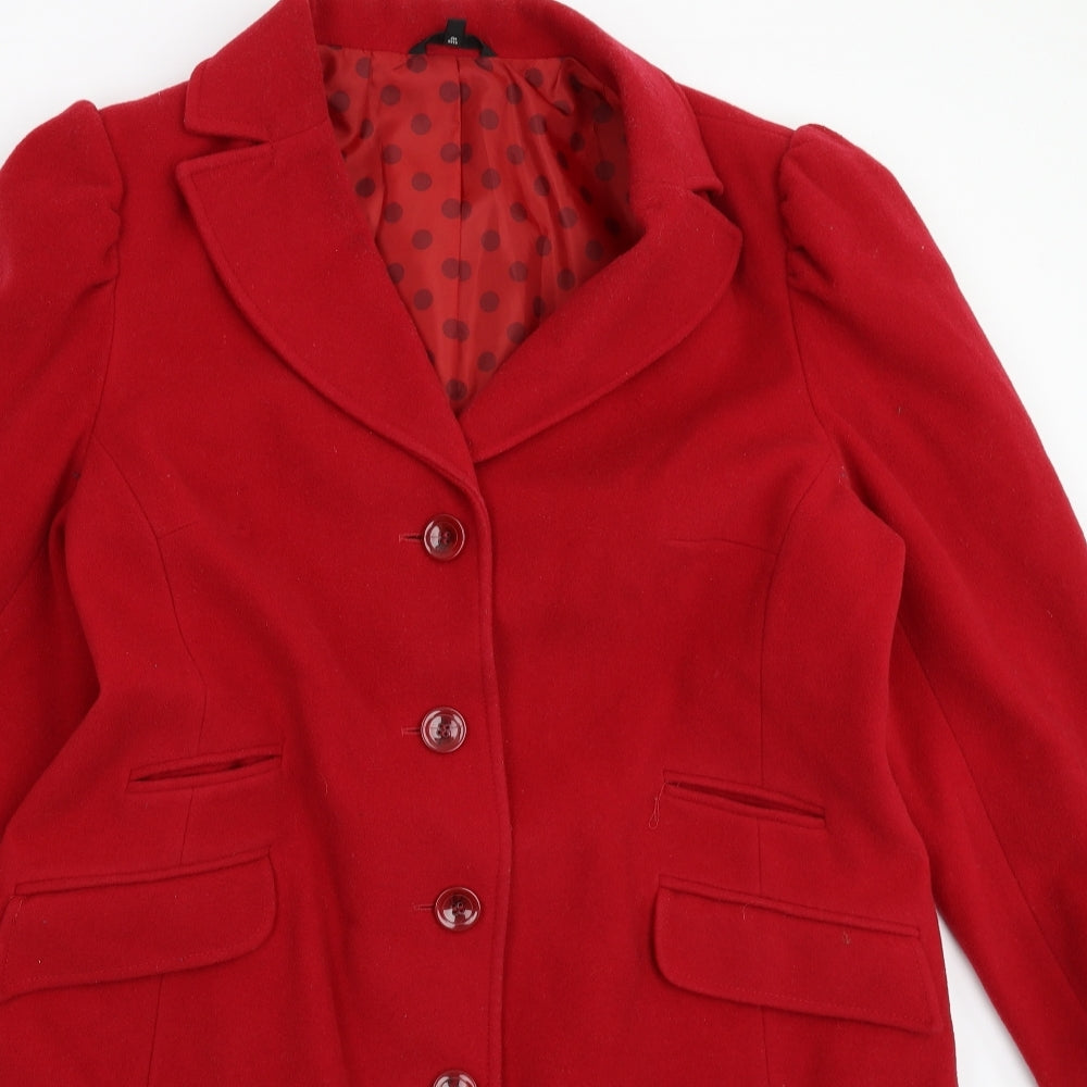 Marks and Spencer Womens Red   Overcoat Coat Size 20