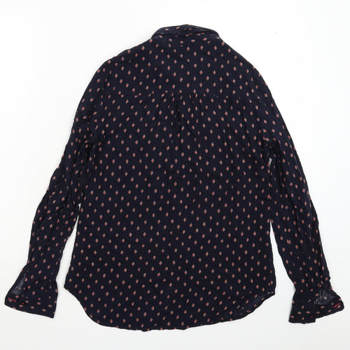 NEXT Womens Blue Geometric  Basic Button-Up Size 6