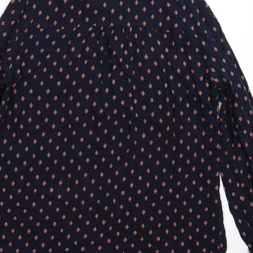 NEXT Womens Blue Geometric  Basic Button-Up Size 6