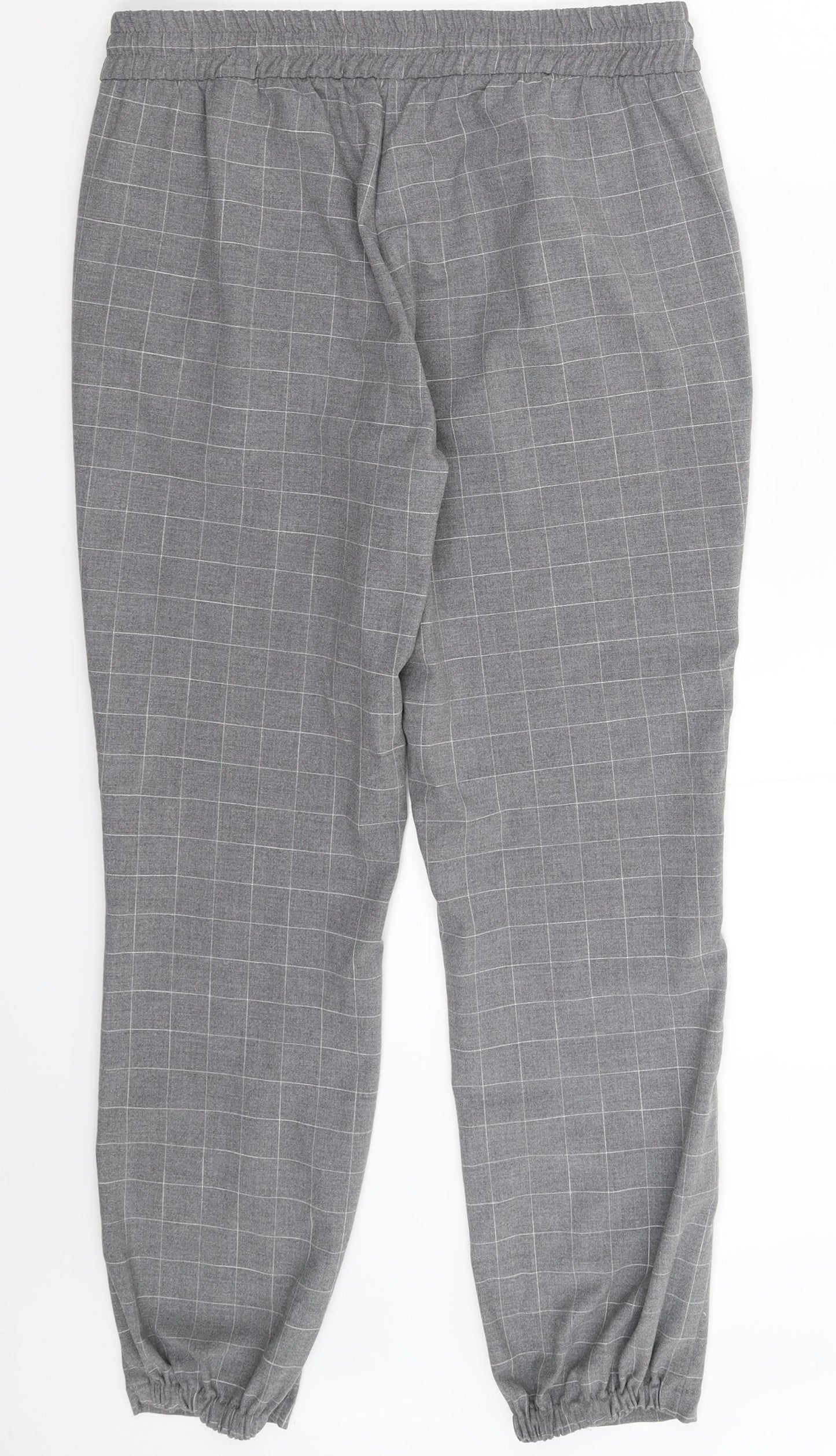 Marks and Spencer Womens Grey Check  Trousers  Size 12 L26 in