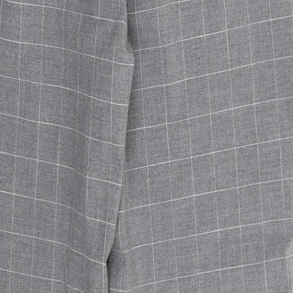 Marks and Spencer Womens Grey Check  Trousers  Size 12 L26 in