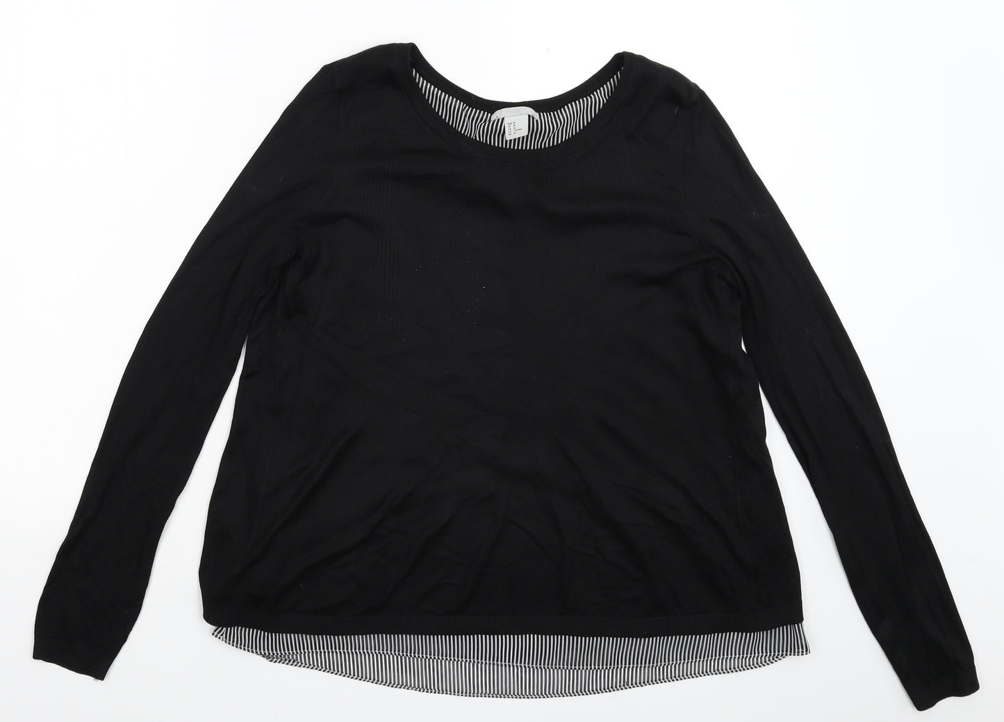 H&M Womens Black  Knit Pullover Jumper Size M