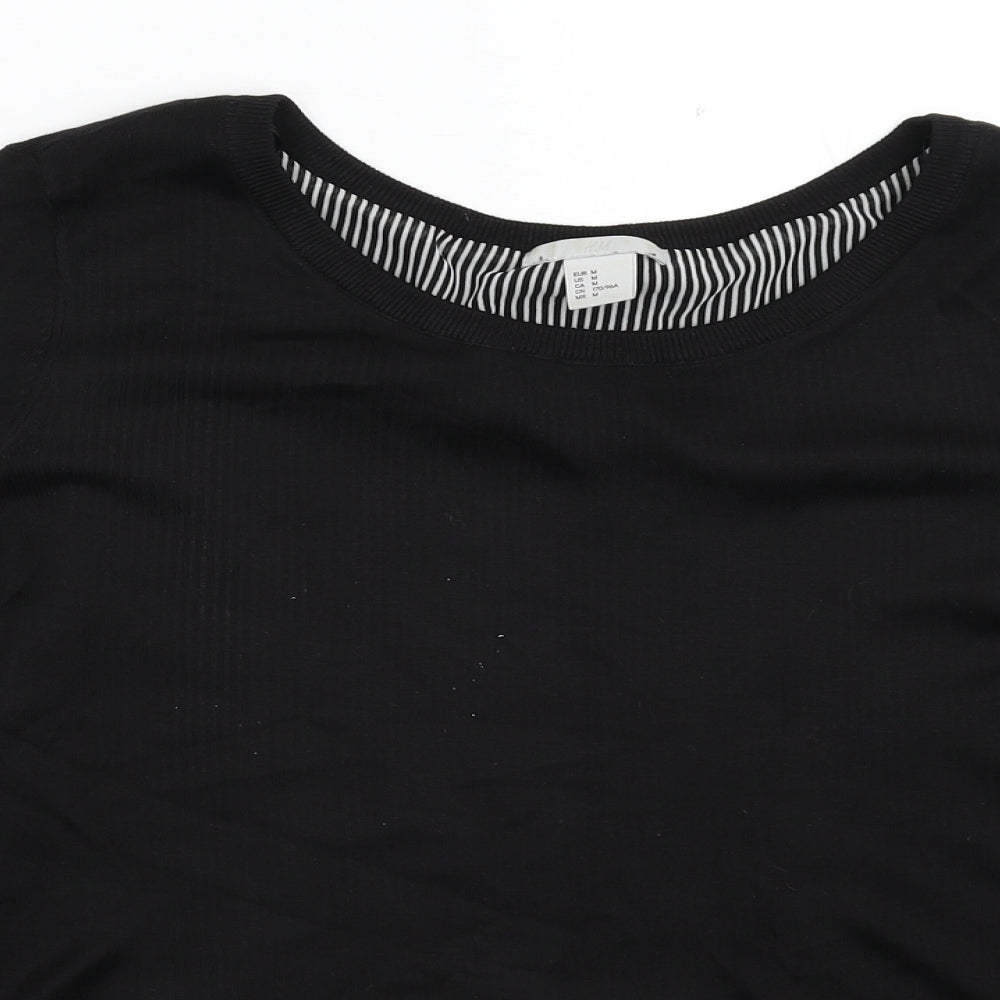 H&M Womens Black  Knit Pullover Jumper Size M