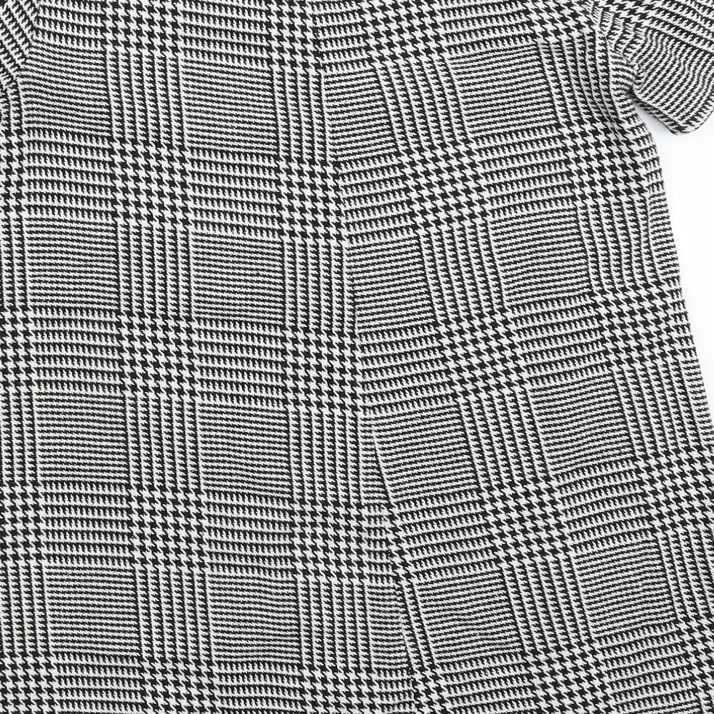 Zara Womens Grey Houndstooth  Mini  Size M