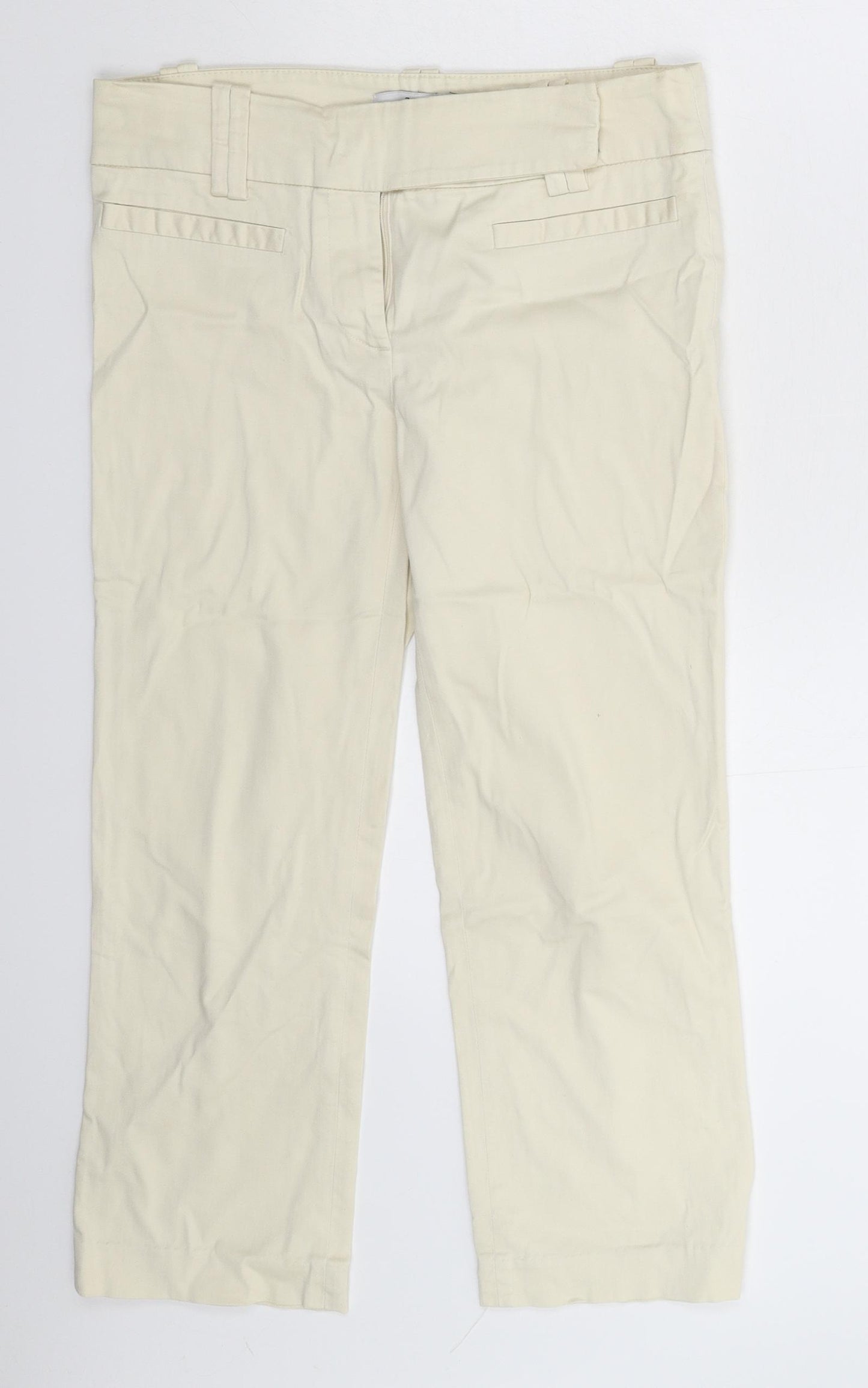 Zara Womens White   Cropped Trousers Size 8 L22 in