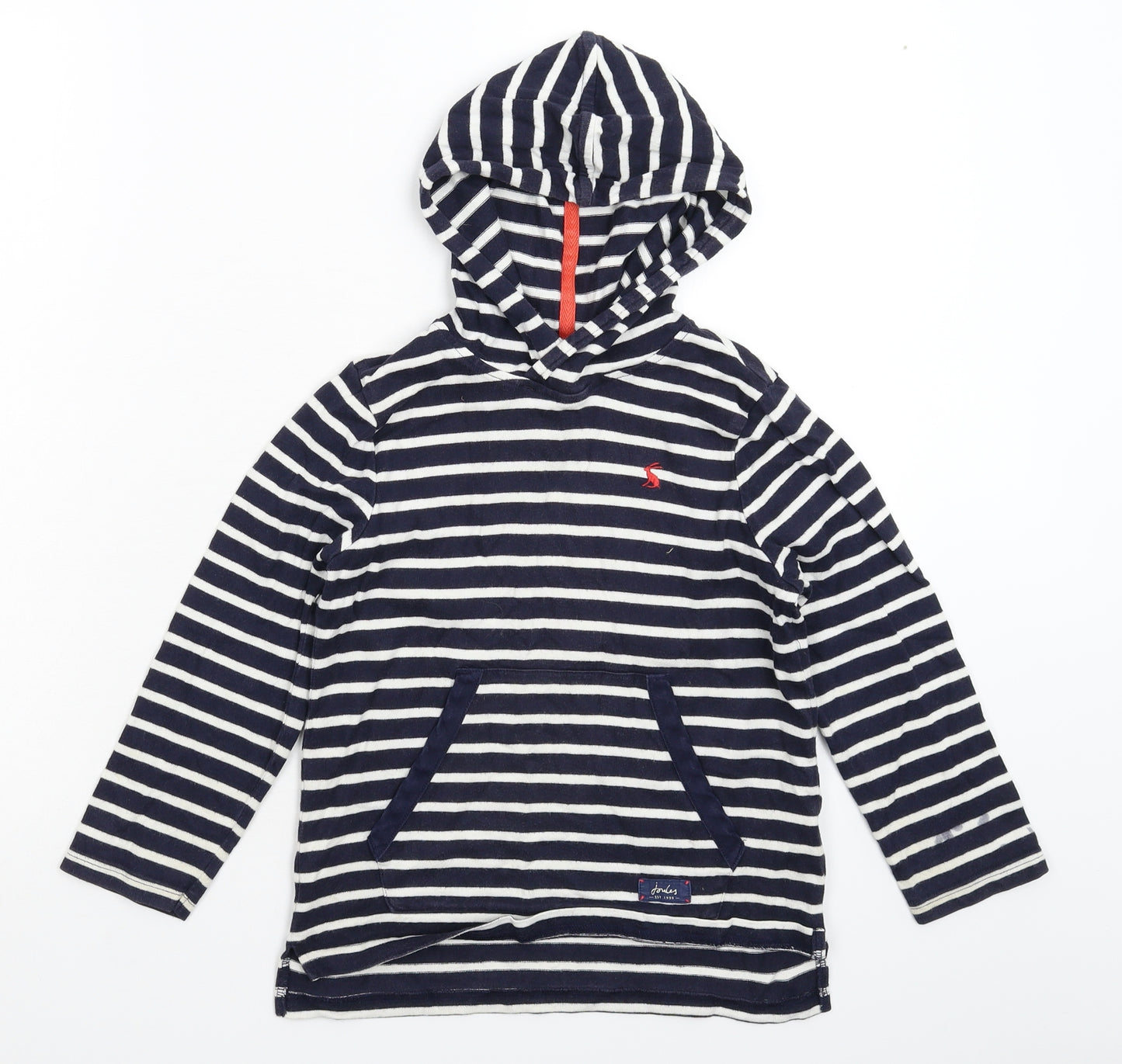 Joules Girls Blue Striped  Pullover Hoodie Size 6 Years