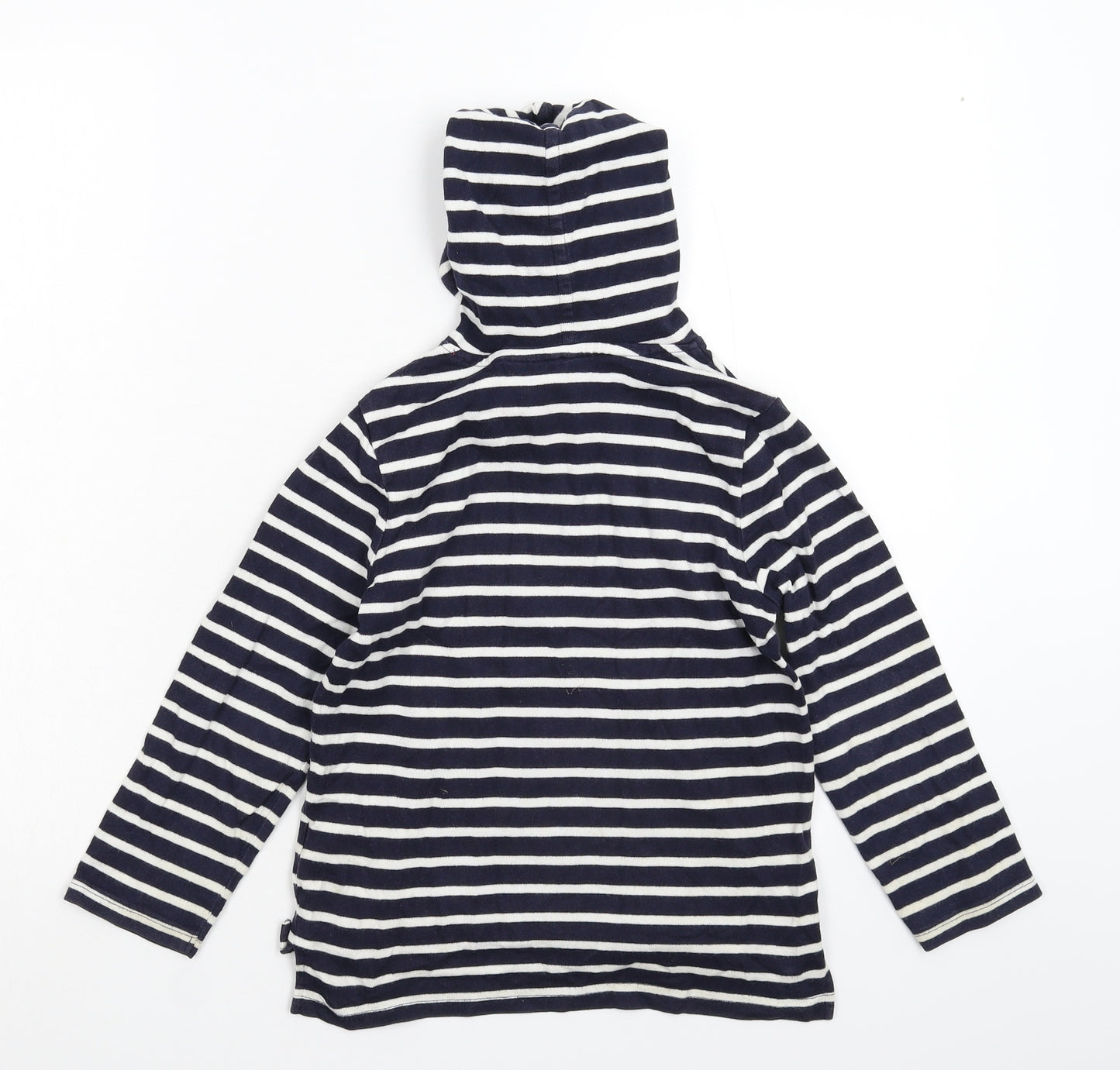 Joules Girls Blue Striped  Pullover Hoodie Size 6 Years