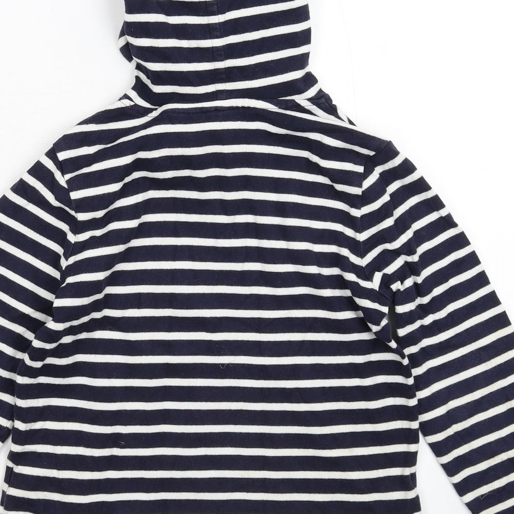 Joules Girls Blue Striped  Pullover Hoodie Size 6 Years