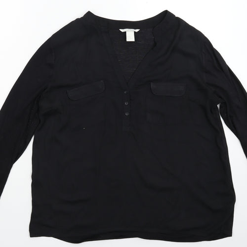 H&M Womens Black   Basic Blouse Size M