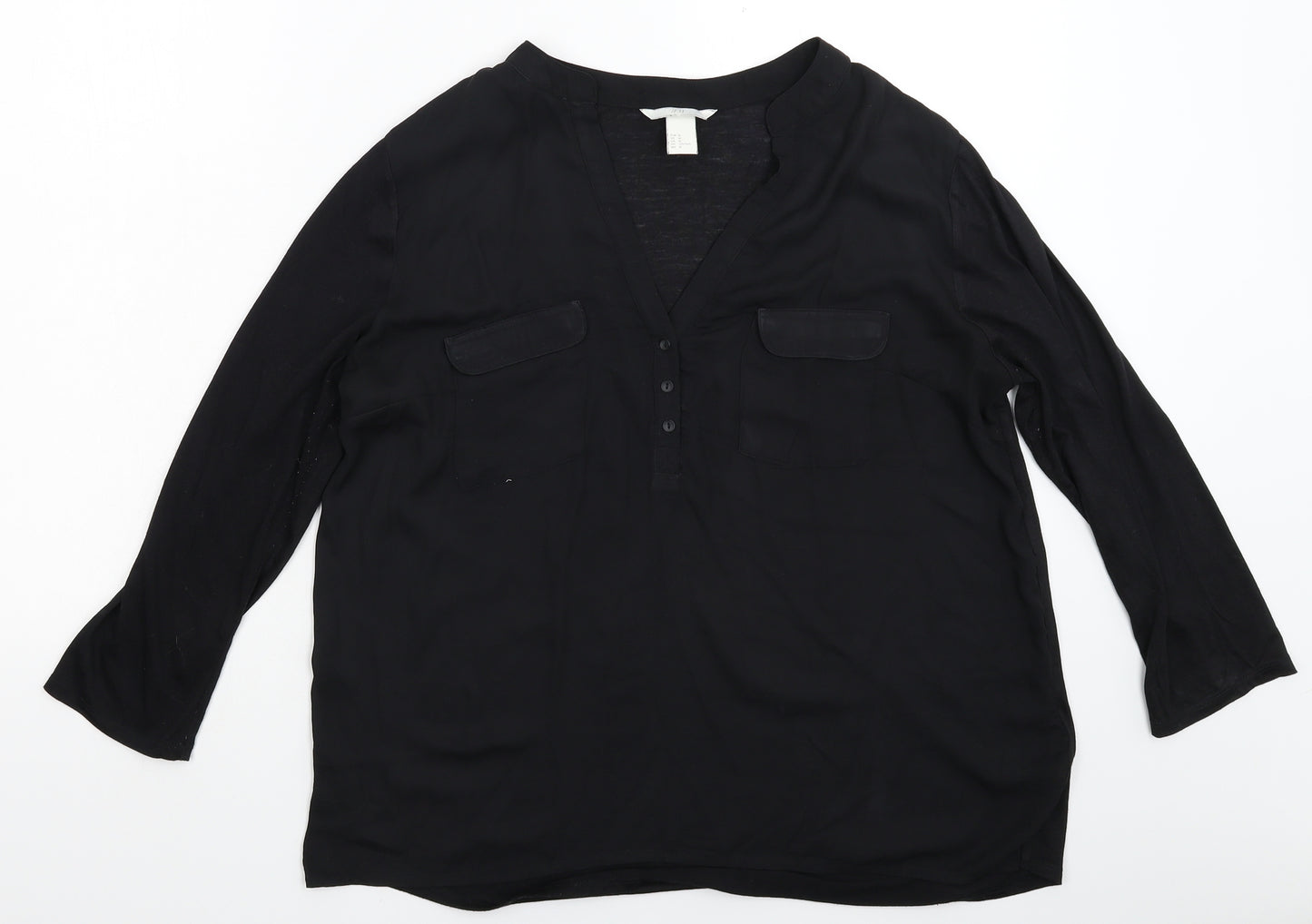 H&M Womens Black   Basic Blouse Size M